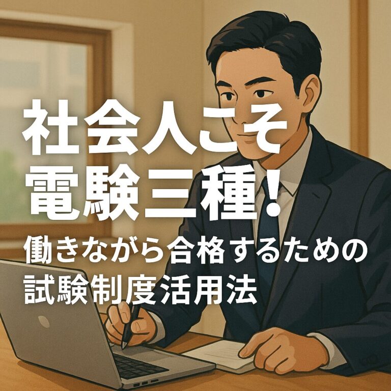 社会人こそ電験三種！働きながら合格するための試験制度活用法