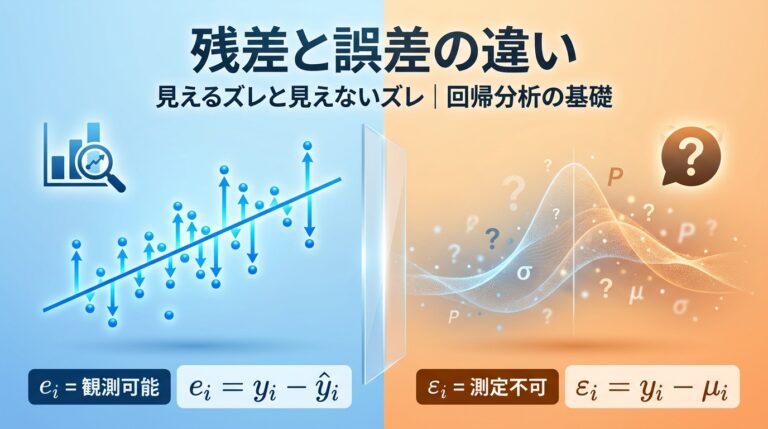 【完全図解】残差と誤差の違い|見えるズレと見えないズレを徹底解説 - soloblog