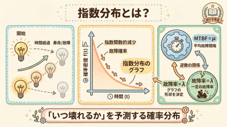 指数分布とは？｜「いつ壊れるか」を予測する確率分布を初心者向けに徹底解説