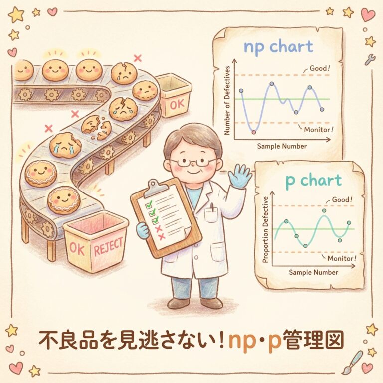 np管理図・p管理図の作り方｜不適合品数・不適合品率の管理