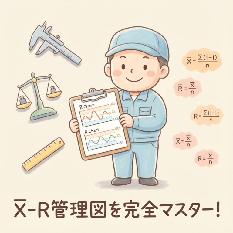 X̄-R管理図の作り方｜UCL・LCLの計算を例題で図解、係数表A2・D4と計算ツール付き