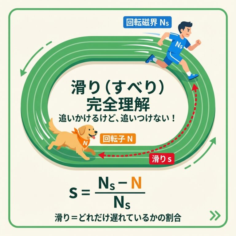 滑り（すべり）s｜誘導電動機の超重要キーワードをイメージでマスター