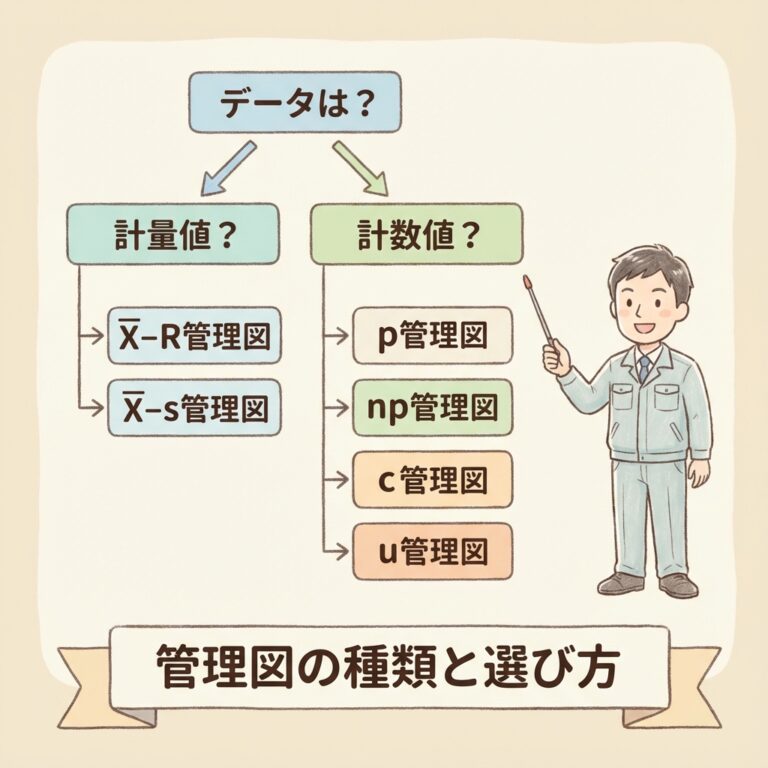 管理図の種類一覧と選び方｜フローチャートで迷わない！
