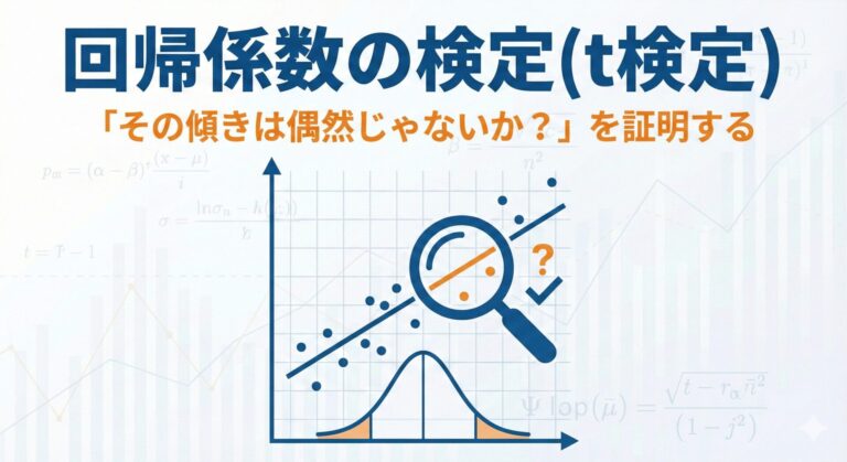 回帰係数の検定(t検定)｜「その傾きは偶然じゃないか？」を証明する