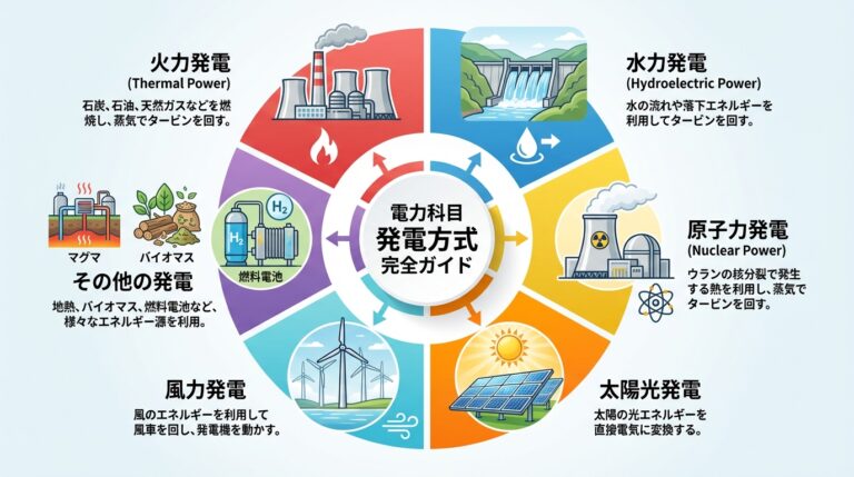 【電験三種・電力】発電方式 完全ガイド｜火力・水力・原子力・太陽光・風力・その他を網羅