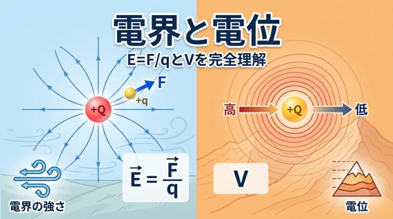 電界と電位の違い｜電界の強さE=F/q・電位とE=V/dの関係を図解｜計算ツール付き