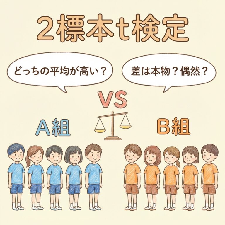 【計算例あり】t検定（2標本・等分散）｜AとBの平均に差があるか検証する方法