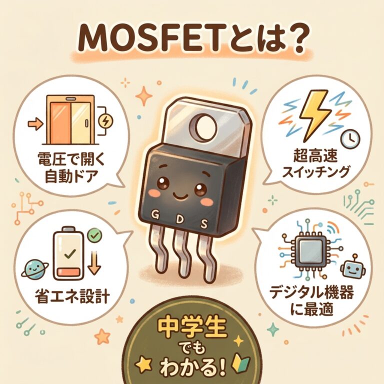 MOSFETとは？仕組みと使い方、BJTとの違いをやさしく図解｜損失の計算ツール付き