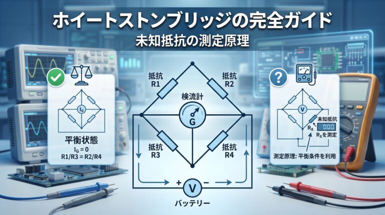 ホイートストンブリッジの原理│平衡条件と未知抵抗の測定方法
