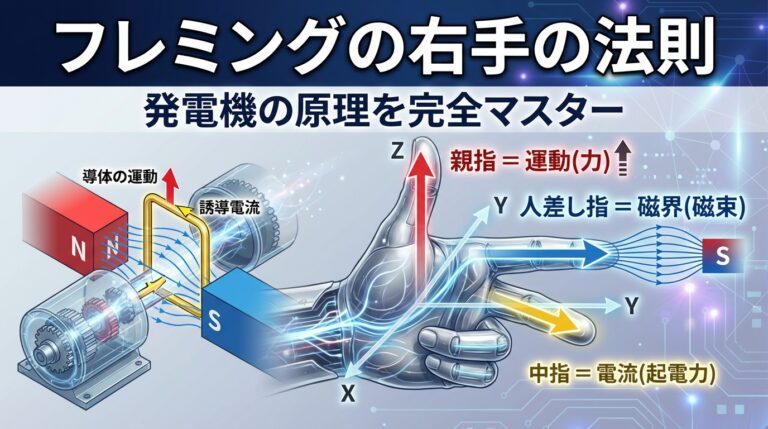 フレミングの右手の法則｜発電機の原理