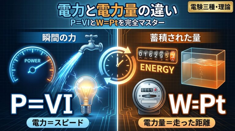 電力と電力量の違い｜P=VIとW=Ptを完全マスター