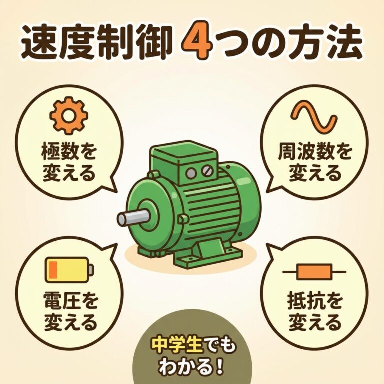 三相誘導電動機の速度制御｜4つの方法をイメージでマスター