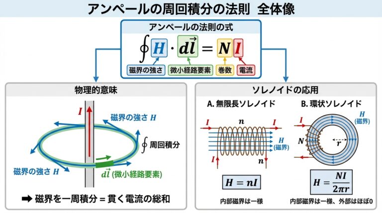 アンペールの周回積分の法則｜ソレノイドの磁界計算を完全マスター
