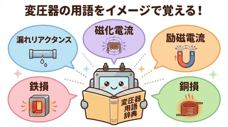 変圧器の用語辞典｜漏れリアクタンス・励磁電流・鉄損を「水道管」と「磁石」でイメージする