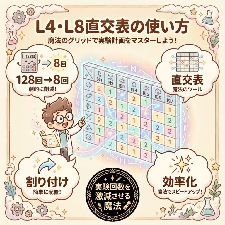 【完全図解】L4直交表・L8直交表の使い方｜実験回数を「魔法のように」減らす割り付けの全手順