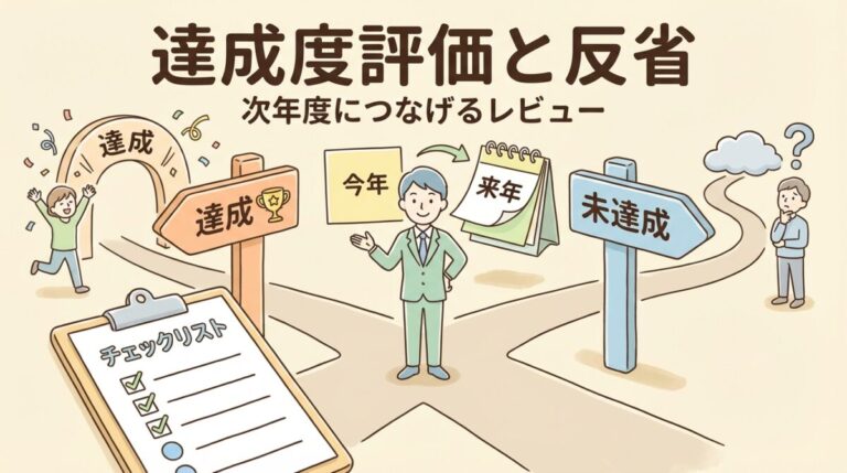 方針の達成度評価と反省｜次年度につなげるレビュー