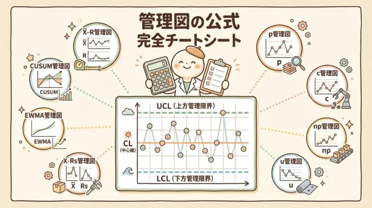 管理図の計算問題パターン総整理｜UCL・LCLの求め方一覧