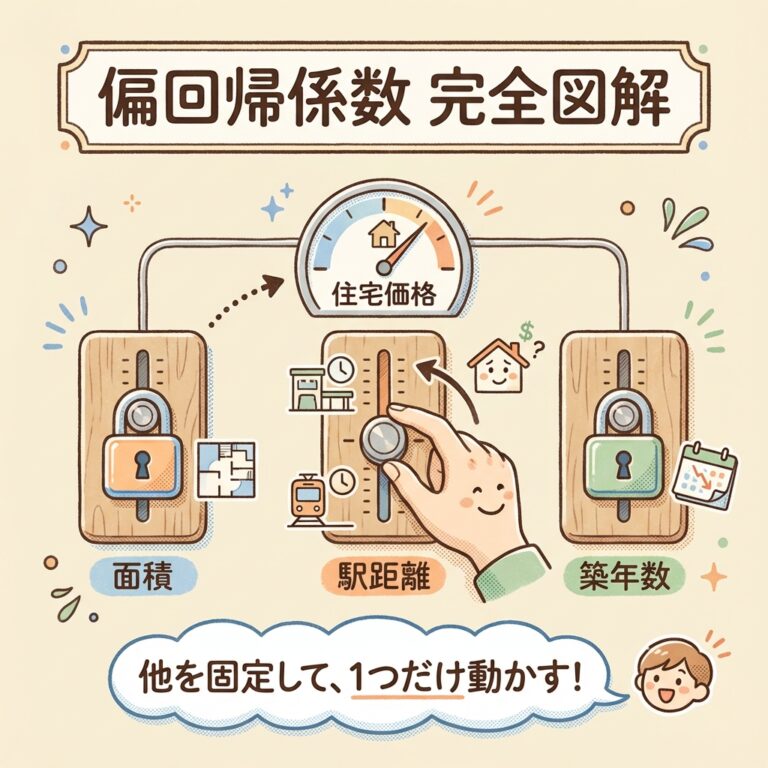 偏回帰係数とは？｜「他を固定したときの影響度」を中学生でもわかるように完全解説