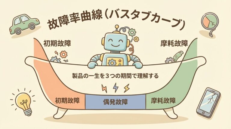 故障率曲線（バスタブカーブ）｜製品の"寿命"を3つの期間で理解する