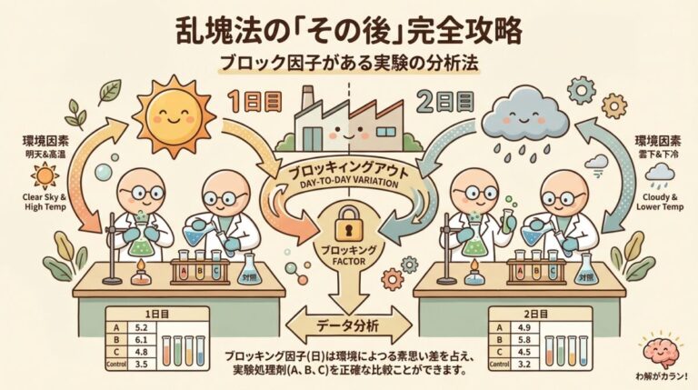 乱塊法の「その後」を完全攻略｜最適水準・信頼区間・ブロック分散の求め方