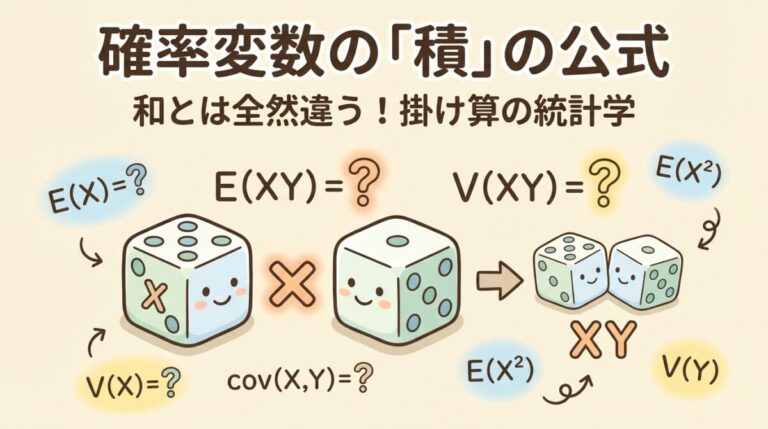 確率変数の「積」の期待値と分散｜V(XY)の公式を完全図解