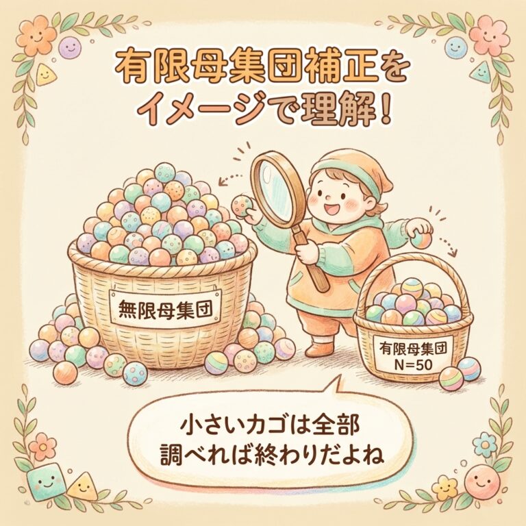 有限母集団補正とは？｜サンプルサイズが減る魔法の式をイメージで理解