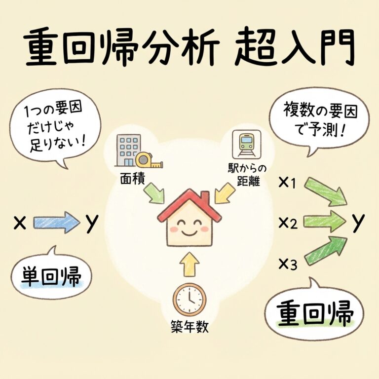 【超入門】重回帰分析とは？｜複数の要因で結果を予測する「単回帰の進化版」を完全図解