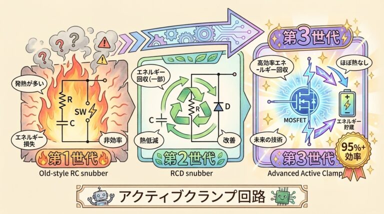 アクティブクランプとは？漏れエネルギーを回収する仕組みとRCDとの違い