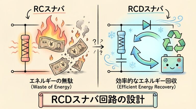 RCDスナバ回路の設計｜放電阻止形で損失を減らす仕組みとC・Rの計算