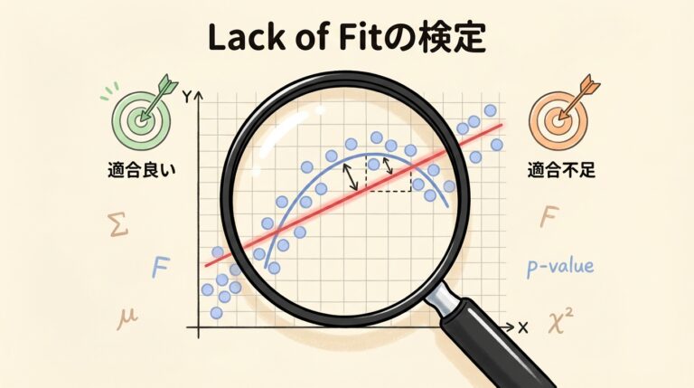 【完全図解】Lack of Fitの検定とは？｜「この直線、本当に正しいの？」をF検定で見破る方法