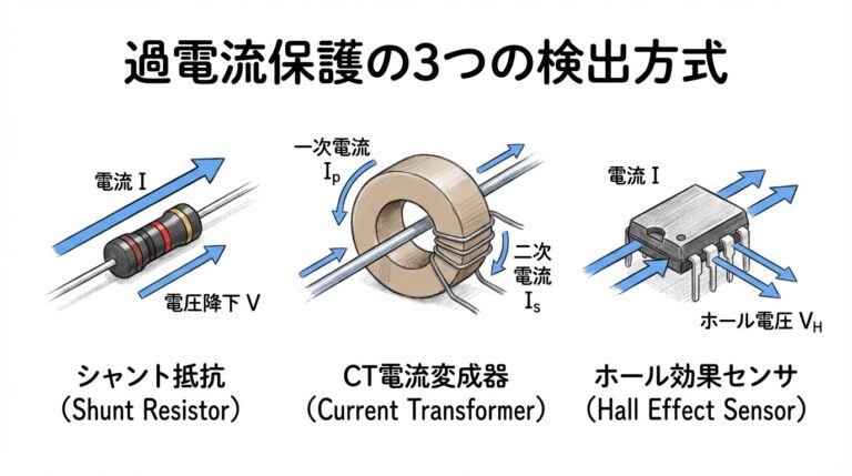 過電流保護（OCP）の設計｜シャント抵抗・CT・ホール素子の使い分け