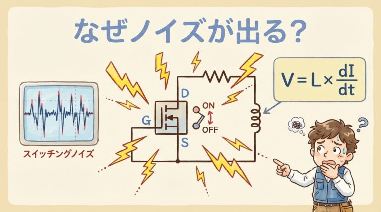 スイッチングノイズはなぜ出る？ループ面積とdI/dtの関係を「ウォーターハンマー」で理解