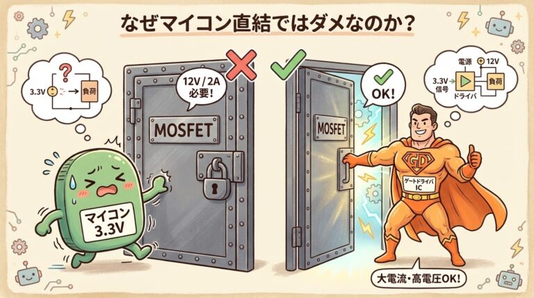 【完全図解】ゲートドライバICとは？｜なぜマイコン直結ではダメなのか