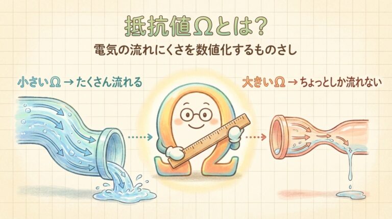 抵抗値Ω（オーム）とは？1Ωの意味とkΩ・MΩ、オームの法則の計算例