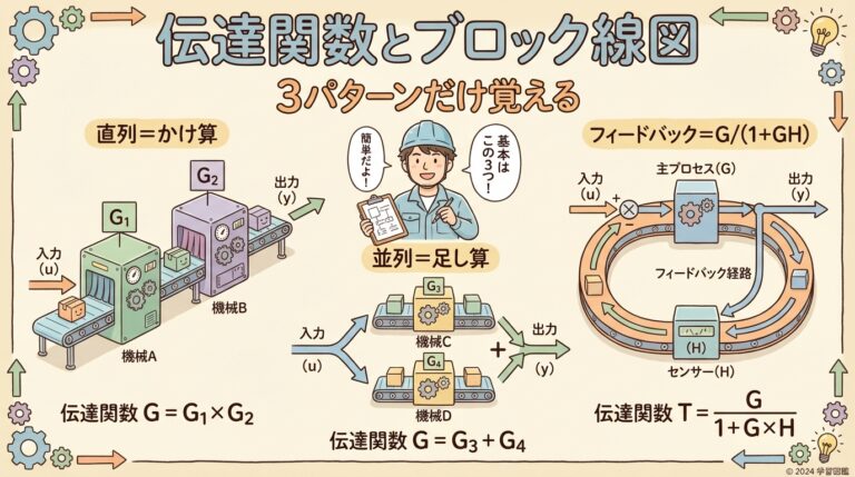 伝達関数とブロック線図｜「入力→箱→出力」の3パターンだけ覚える