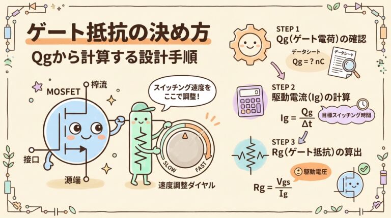 ゲート抵抗の決め方｜Qgから抵抗値を計算する設計手順