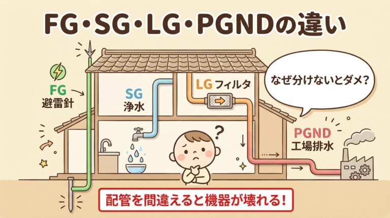 FG・SG・LG・PGNDの違い｜なぜグランドを分けないと機器が壊れるのか