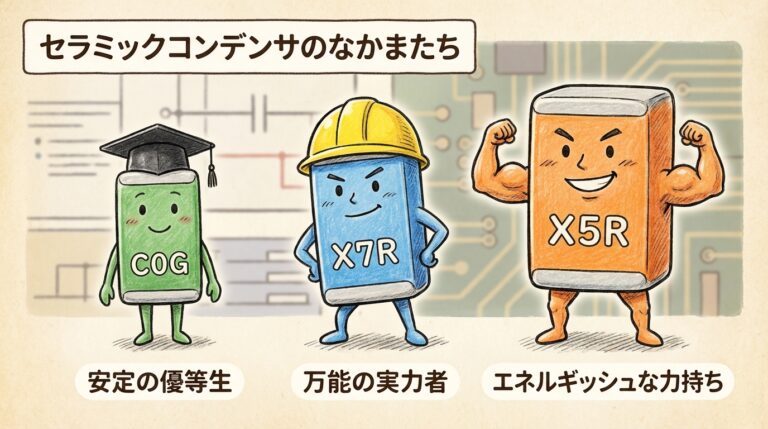 X5R・X7R・C0Gの違いと選び方｜セラミックコンデンサの温度特性を回路用途別に完全整理