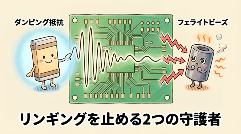 ダンピング抵抗・フェライトビーズはなぜ入れるのか？｜信号のリンギングを止める「減衰器」の正体