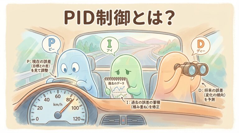 PID制御とは？P・I・D動作の役割と定常偏差が消える理由を車の運転で図解