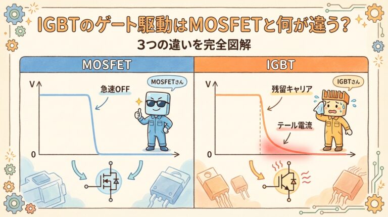 IGBTのゲート駆動はMOSFETと何が違う？テール電流とミラープラトーで理解