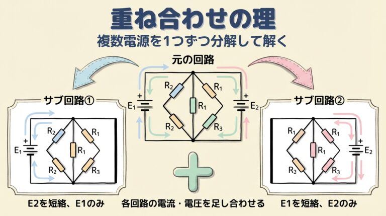 重ね合わせの理（重ねの理）｜複数電源の回路を「1つずつ分解」して解く最強テクニック