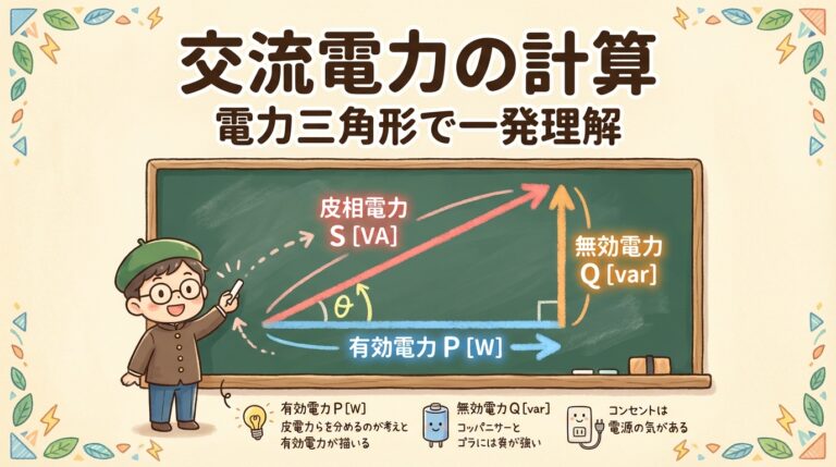 有効電力・無効電力・皮相電力の違いと計算｜P・Q・Sを電力三角形で一発理解