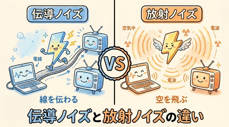 伝導ノイズと放射ノイズの違い｜「線を伝わるノイズ」と「空を飛ぶノイズ」を見分けて正しく対策する