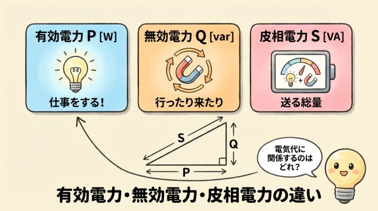 有効電力・無効電力・皮相電力の違い｜電気代に関係するのはどれ？