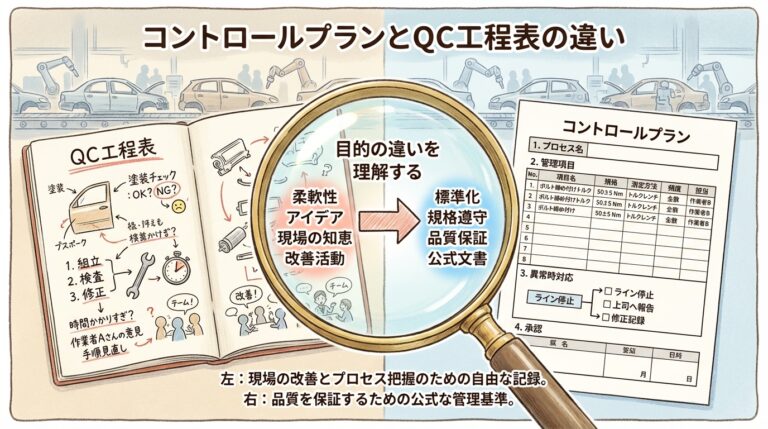 コントロールプランとQC工程表の違い｜IATFで求められる書き方と記載項目を初心者向けに徹底解説