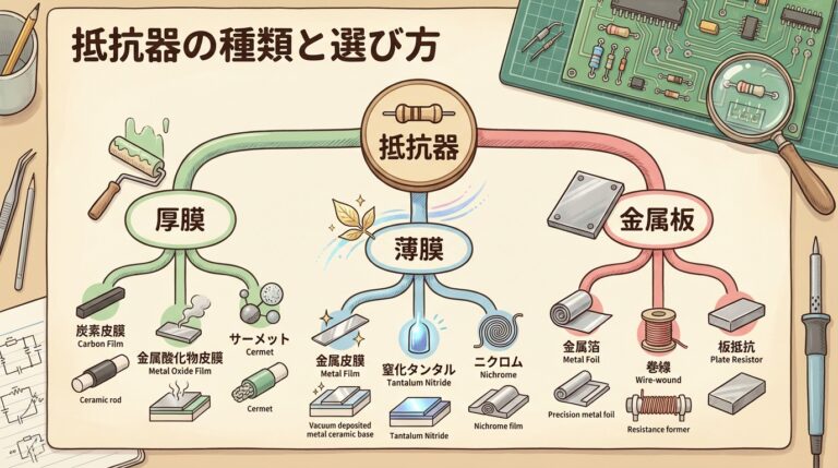 抵抗器の種類と選び方｜厚膜・薄膜・金属板の違いを「用途別」に完全整理