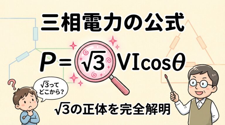三相電力の公式｜P=√3VIcosθの「√3」はどこから来るのか？導出過程を完全図解
