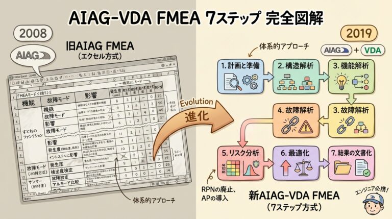 AIAG-VDA FMEAとは？7ステップと旧FMEAとの違い、AP（処置優先度）を図解