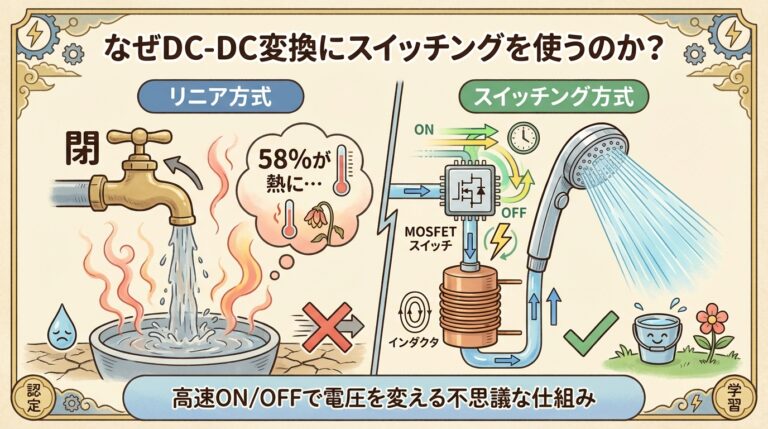 なぜDC-DC変換にスイッチングを使うのか？｜「高速ON/OFF」で電圧を変える不思議な仕組み